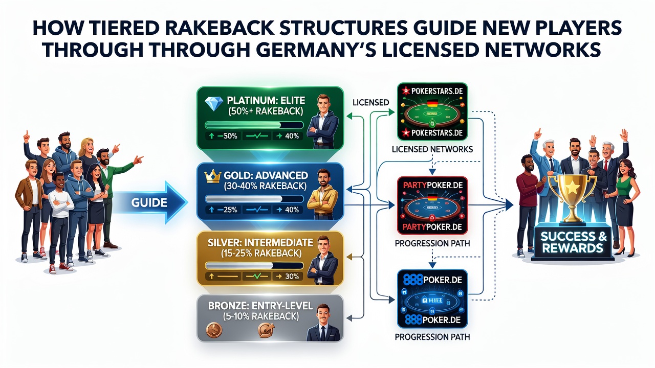 Beispiel einer Fortschrittsanzeige für Rakeback-Stufen auf einer deutschen Poker-Seite